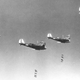 Martin B-10s drop bombs during a training mission